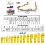 جدول سایز بندی صندل