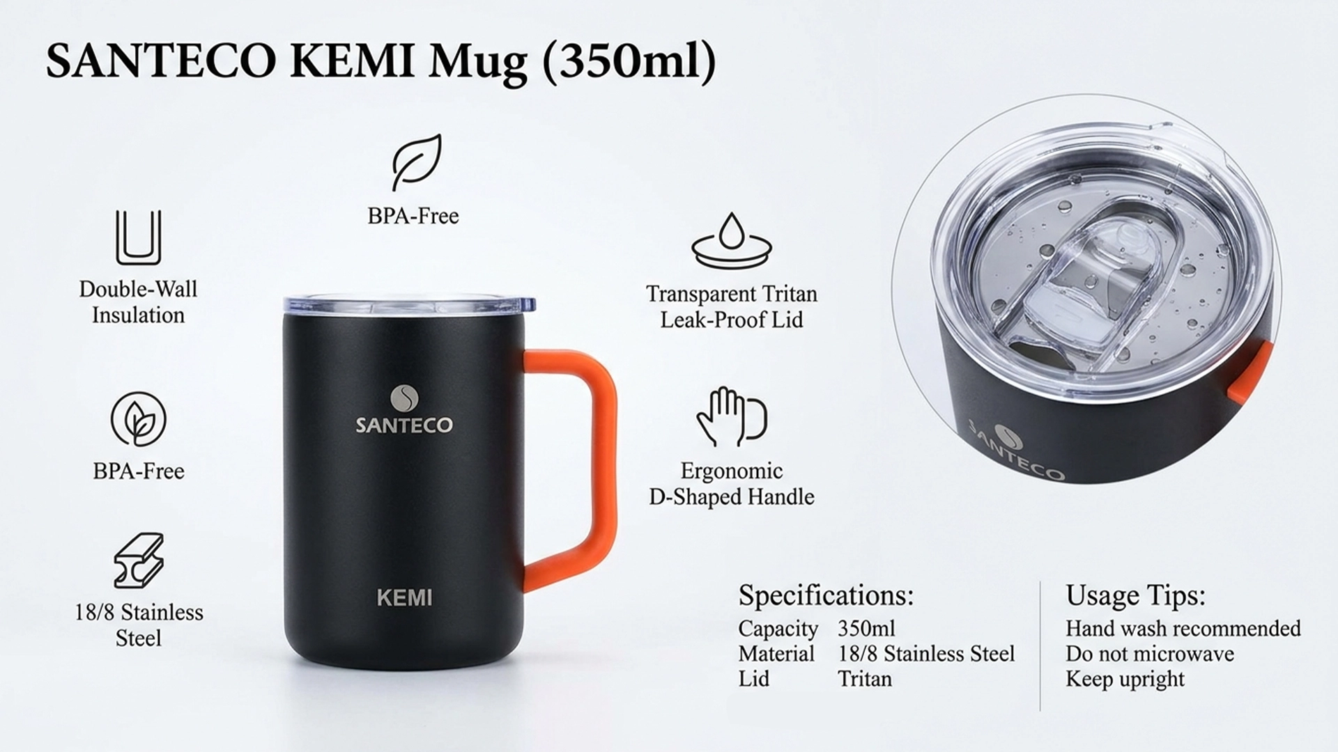 ماگ سانتکو مدل KEMI - حجم 350 میلی لیتر