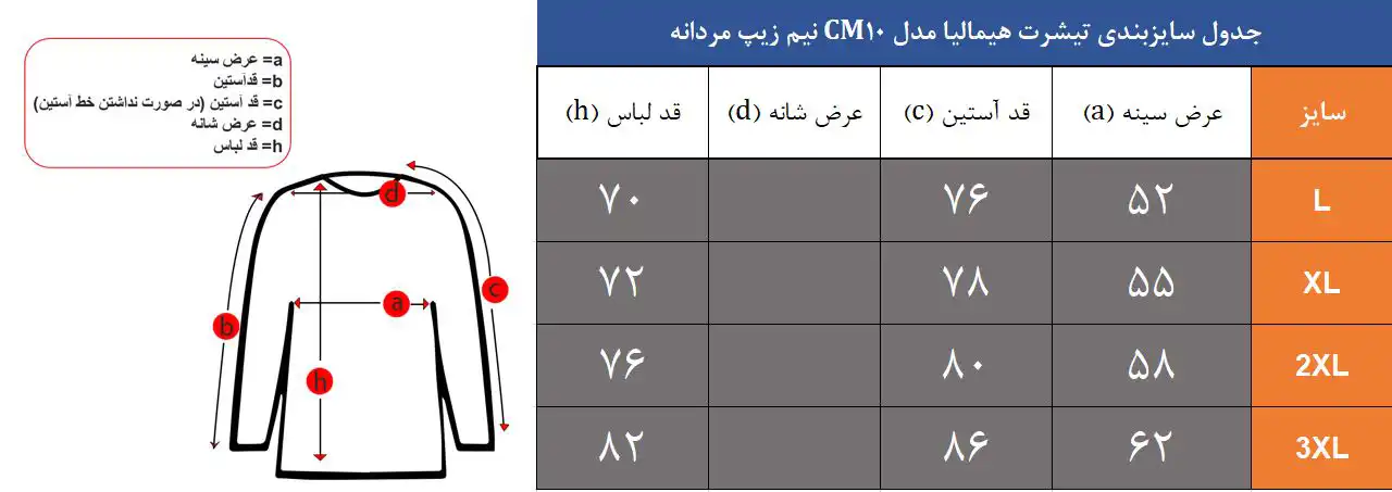 بلوز نیم زیپ مردانه هیمالیا کد CM10