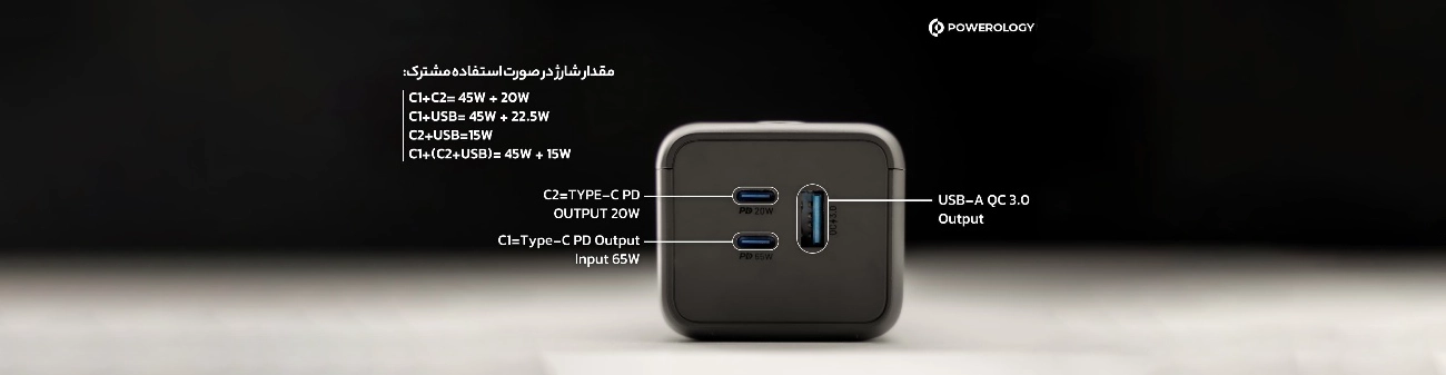 پاوربانک پاورولوجی مدل ONYX کد PPBCHA19 حجم 20000mAh