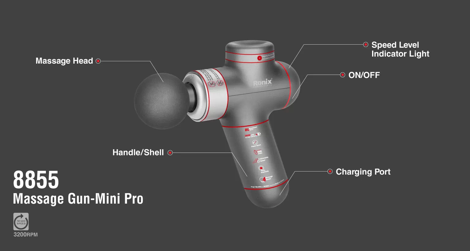 ماساژور شارژی رونیکس مدل MINI-PRO کد 8855