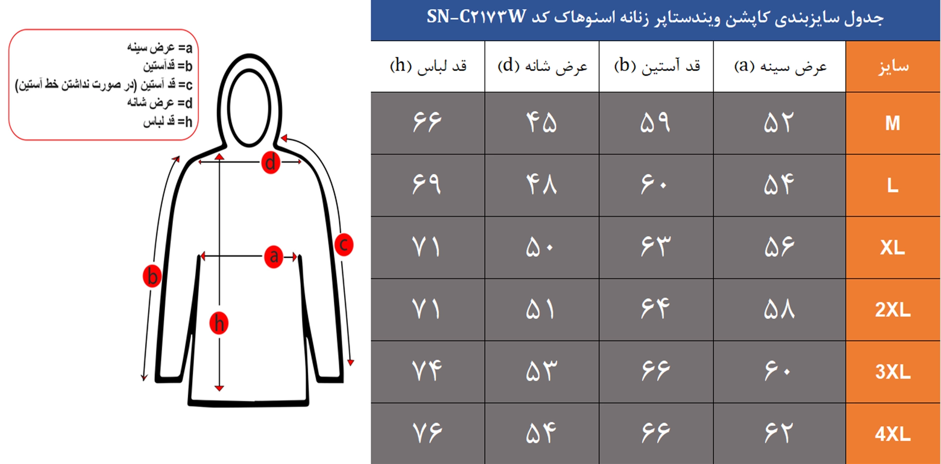 کاپشن ویندستاپر زنانه اسنوهاک کد SN-C2173W
