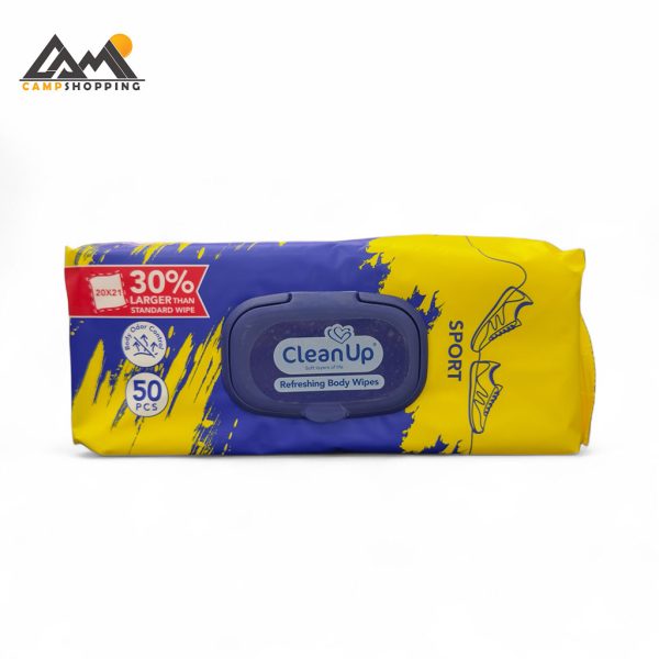 دستمال مرطوب بدن کلین آپ مدل اسپرت - 50 عددی