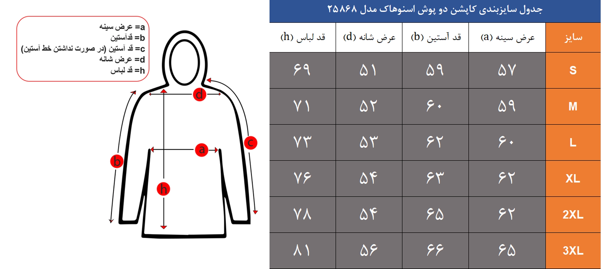 کاپشن دو پوش اسنوهاک مدل 25868
