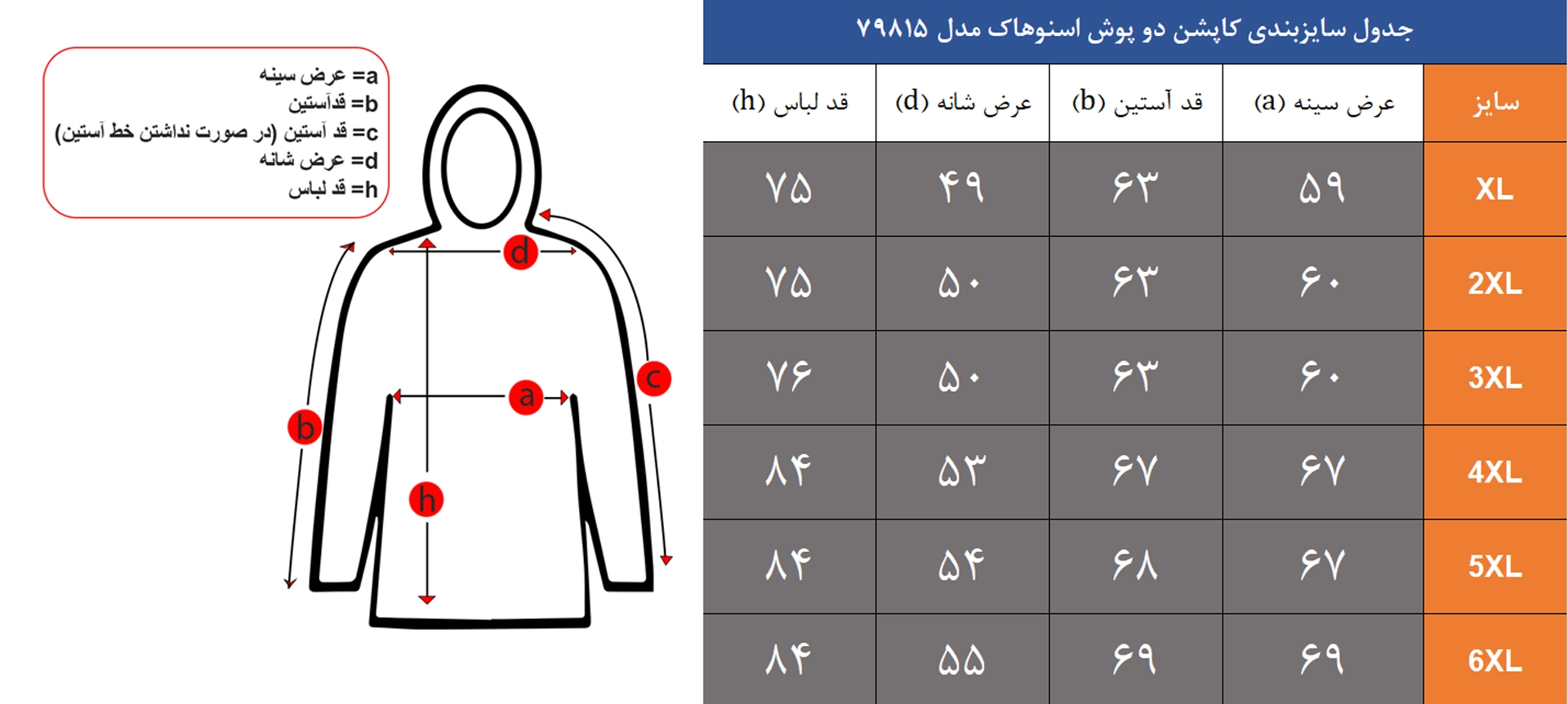 کاپشن دو پوش اسنوهاک مدل 79815