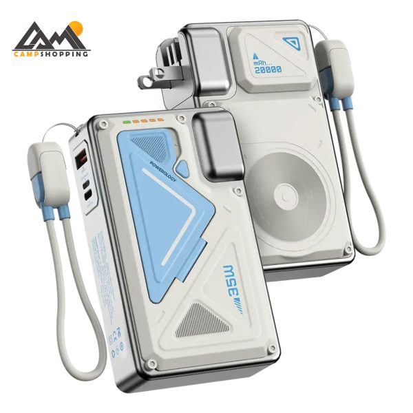 پاوربانک مگسیف پاورولوجی مدل WALL CHARGER کد PPBMH1044WH - ظرفیت 20000 میلی آمپر