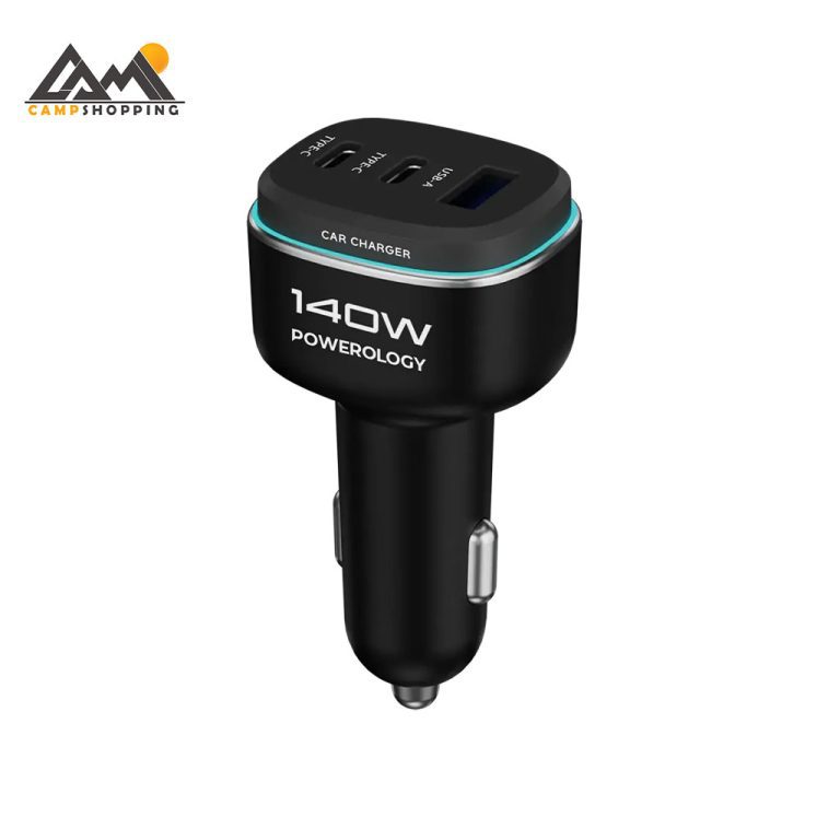 شارژر فندکی 140 وات پاورولوجی مدل TRIPLE PORT کد PCCSR025BKGY