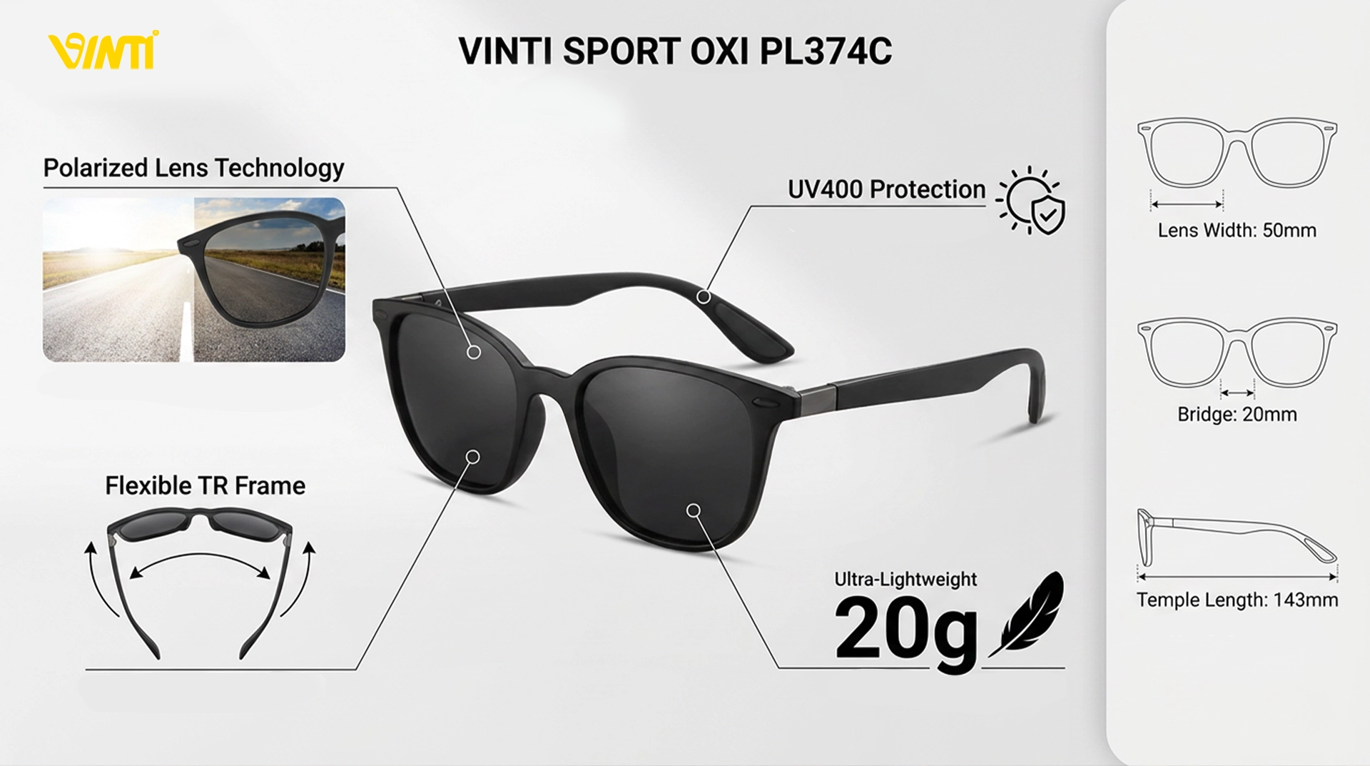 عینک وینتی اسپرت مدل OXI کد PL374C1